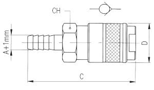 SOCKET WITH REST FOR RUBBER HOSE